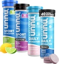 Nuun Hydration Eletrolyte Tablets - Dissolvável em água, Pacote completo 5 Eletrolitos Essenciais para Hidratação 1g Sugar Drink Mix - Vegan, Não-GMO 4 Pack (40 Total Servings)