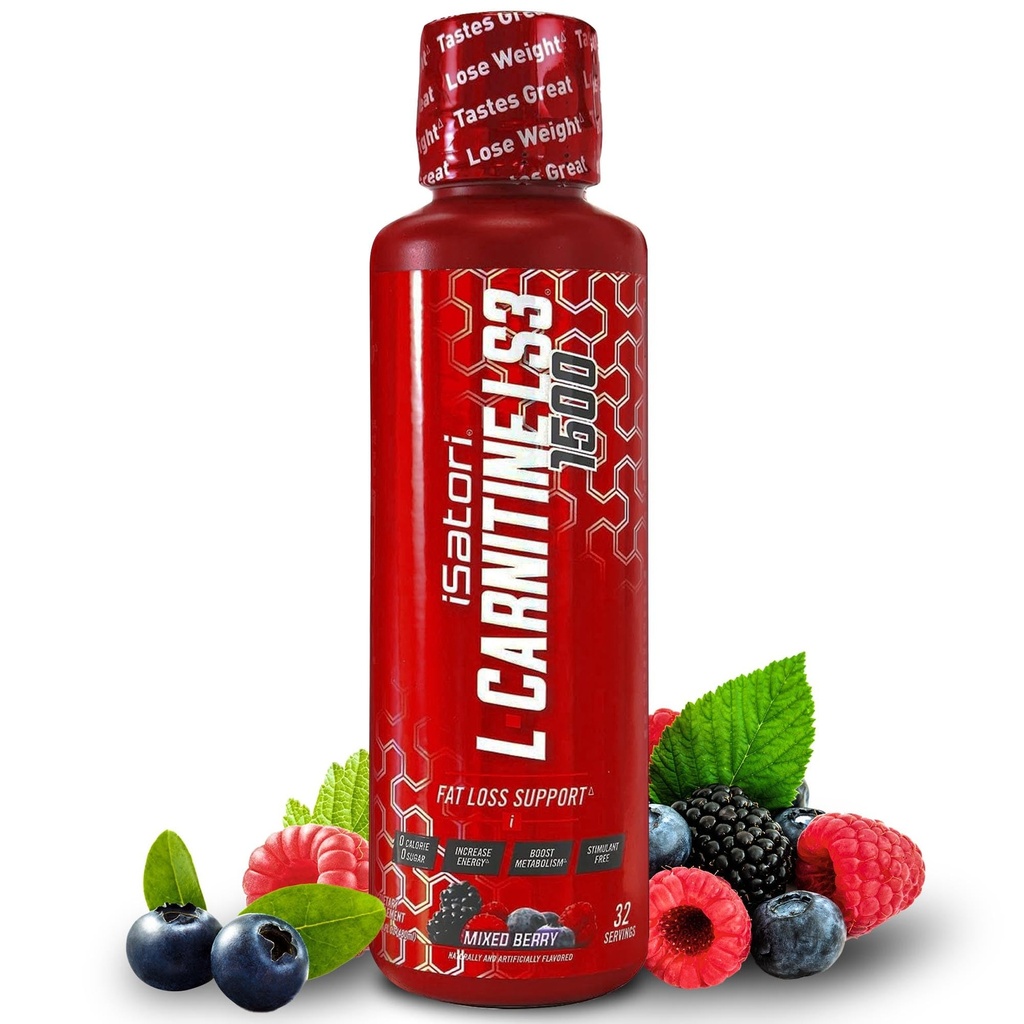 iSatori L-Carnitina LS3 1500, Suplemento L Carnitina L líquido triplo-Blend, com Acetil & Tartarato, Estimulante Livre, Baixas calorias, Açúcar & Gluten Livre, Keto-Friendly, Misturado sabor Berry (32 Servings)