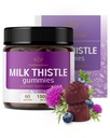 Herbamama Milk Thistle Supplement - 1500mg Milk Thistle Seed Gummies for Liver Cleanse - Vegan, Suporte de fígado não-GMO com Silybum Marianum - 60 Pectin-Based Blueberry-Flavored Chews