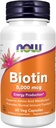 Now Foods Supplements, Biotin 5.000 mcg, Metabolismo Aminoácido*, Produção de Energia*, 60 Cápsulas Veg