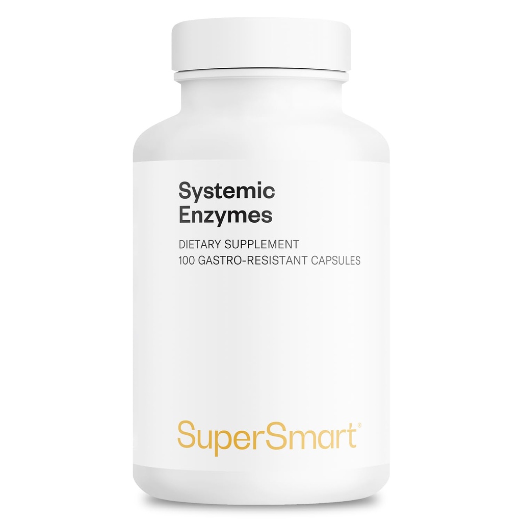 Enzimas Sistémicas Super- Inteligentes (Alta Potência) - com Bromelaína, Protease, Lipase, Trypsina, Quimotripsina, Peptidase, Pancreatina - Complexo Enzimático Proteolítico - 100 Cápsulas DR