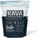 LEILO Kava Powder (em pó) Noble Waka Tradicional de Fiji (em raiz natural) para reduzir o estresse e promover o relaxamento (1 lb 30 Servings)