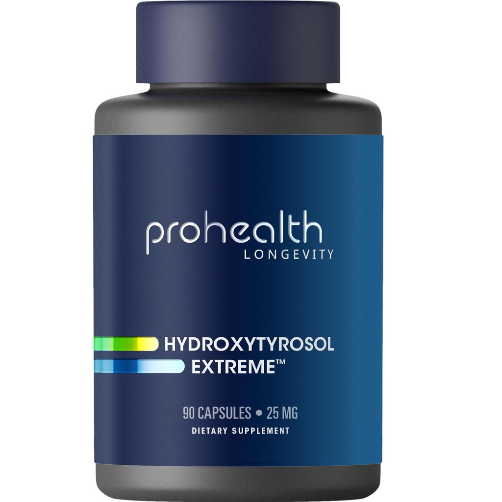 ProHealth Hydroxytyrosol Extreme - Suplemento de Hidroxytyrosol, Extrato de Folha de Olive (Olive Leaf Extract Organic) (90 Cápsulas Vegetarianas) Gluten Free, Soy Free.