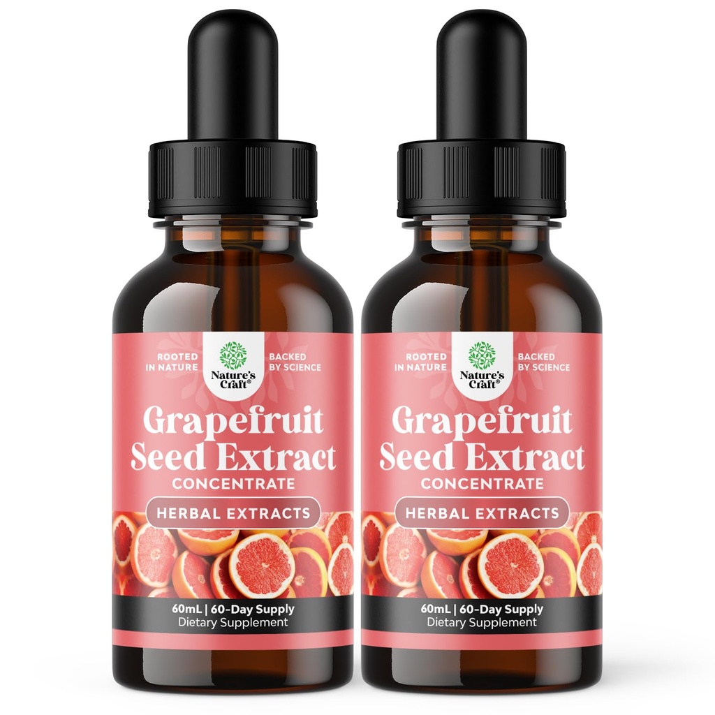 GSE Extrato de Sementes de Toranja Líquido - Uma Gota Diaria - Extrato de Sementes de Uva Super Concentrado Drops Líquidos Ricos em Bioflavonóides e Polifenóis para Gut Health & Imune Support - 2 Pack Bundle - 120 dias