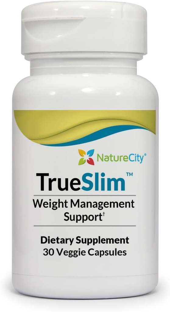 NatureCity True-Slim Fat and Weight Supplement Ajuda a reduzir a acumulação de gordura Cápsulas Não OGM Feito nos EUA