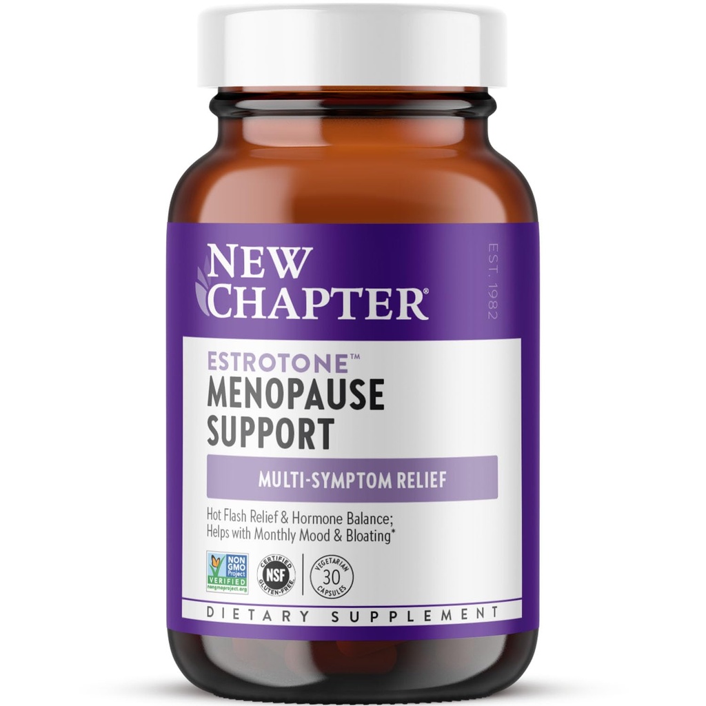 Novo Capítulo Menopausa Suplemento - Estrotone Herbal Hormone-Balance Mistura com Cohosh preto para reduzir os flashes quentes e suores noturnos - 30 ct Cápsula vegetariana