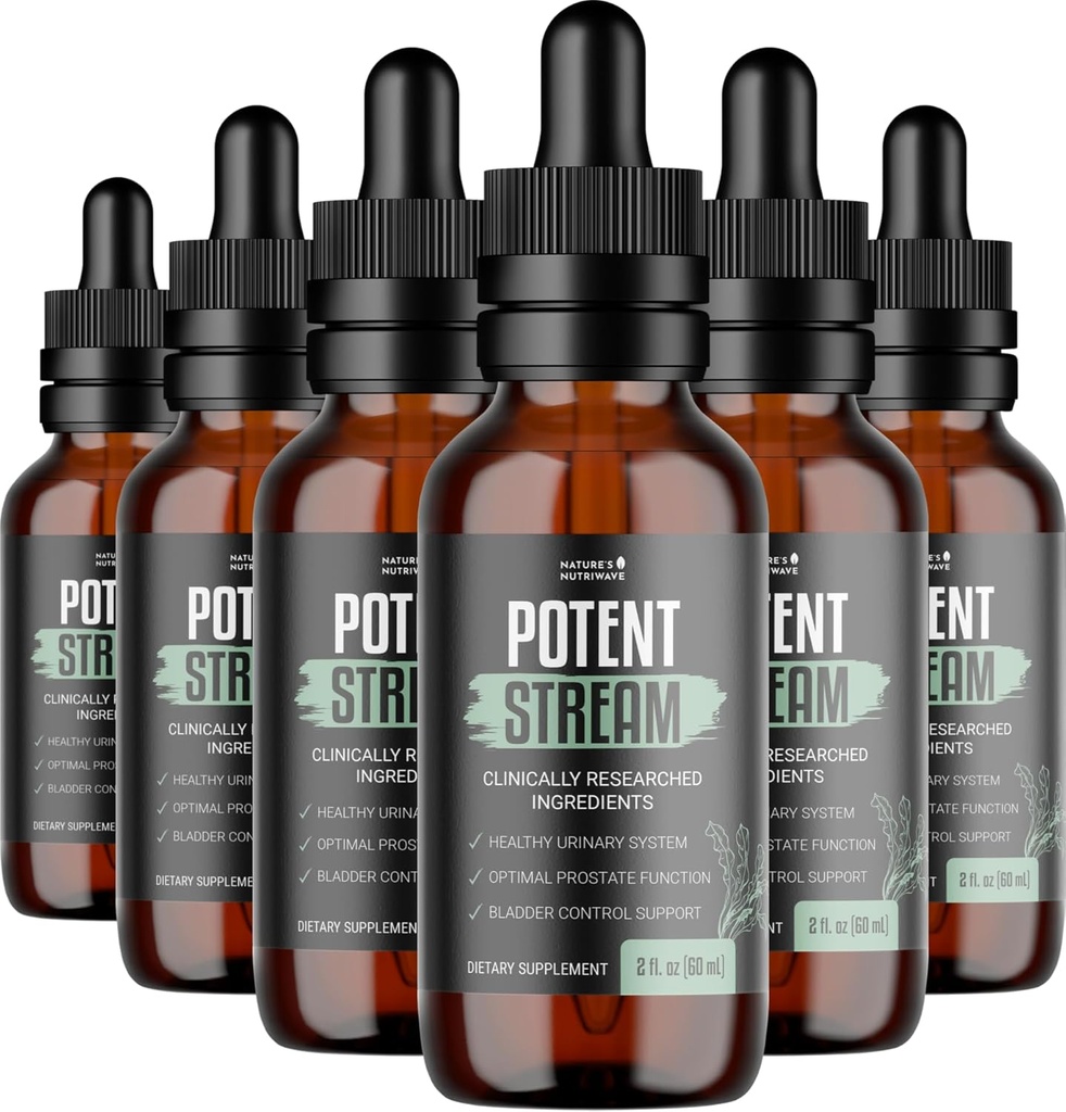 PotentStream Drops - Fórmula original, Suplemento Líquido Natural com Extratos de Plantas 100% Natural, Made in USA, 6 Month Supply