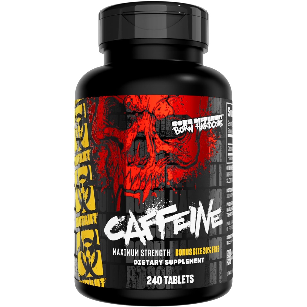 Comprimidos de Cafeína Mutante – Suplemento de Cafeína Pura de Grau Farmacêutico para Impulsionar Energia, Foco, Alerta Mental, Desempenho e Endurance – Reduz a Fadiga e Restaura a Acordação – 240 Comprimidos