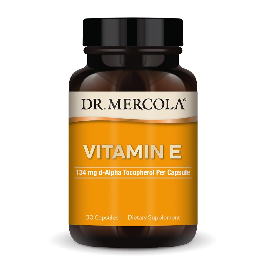 Dr. Mercola Vitamina E - Suporta Pele Saudável & Estado Antioxidante - Tocoferóis e Tocotrienols Mistura - Não-GMO, Sem Glúten e Sem Soja - 30 Cápsulas (30 Servings)