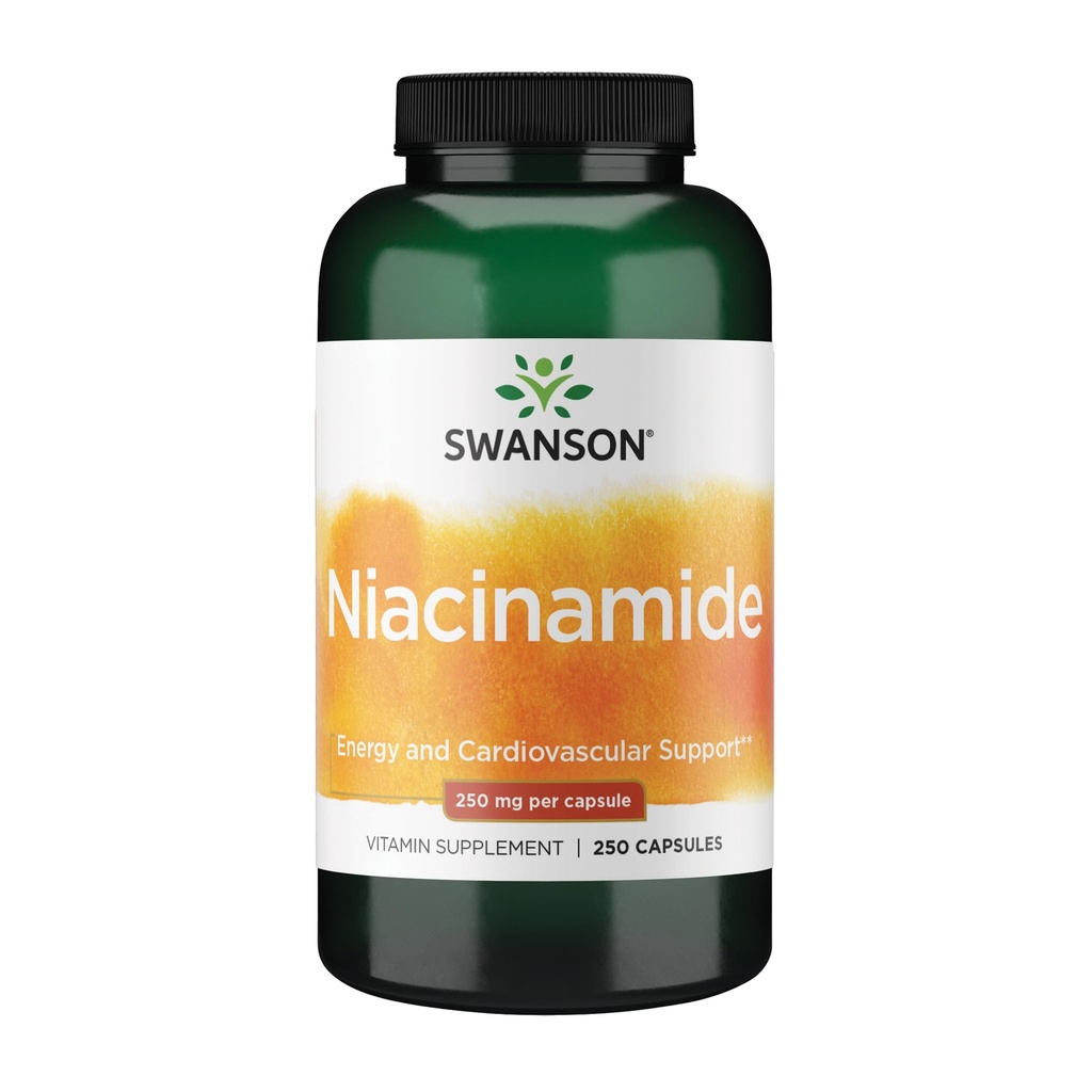 Swanson Niacinamida - Suplemento Vitamina B3 Promoção da Saúde do Coração e Apoio Energético - Pode apoiar Função comum saudável - (250 cápsulas, 250mg cada)