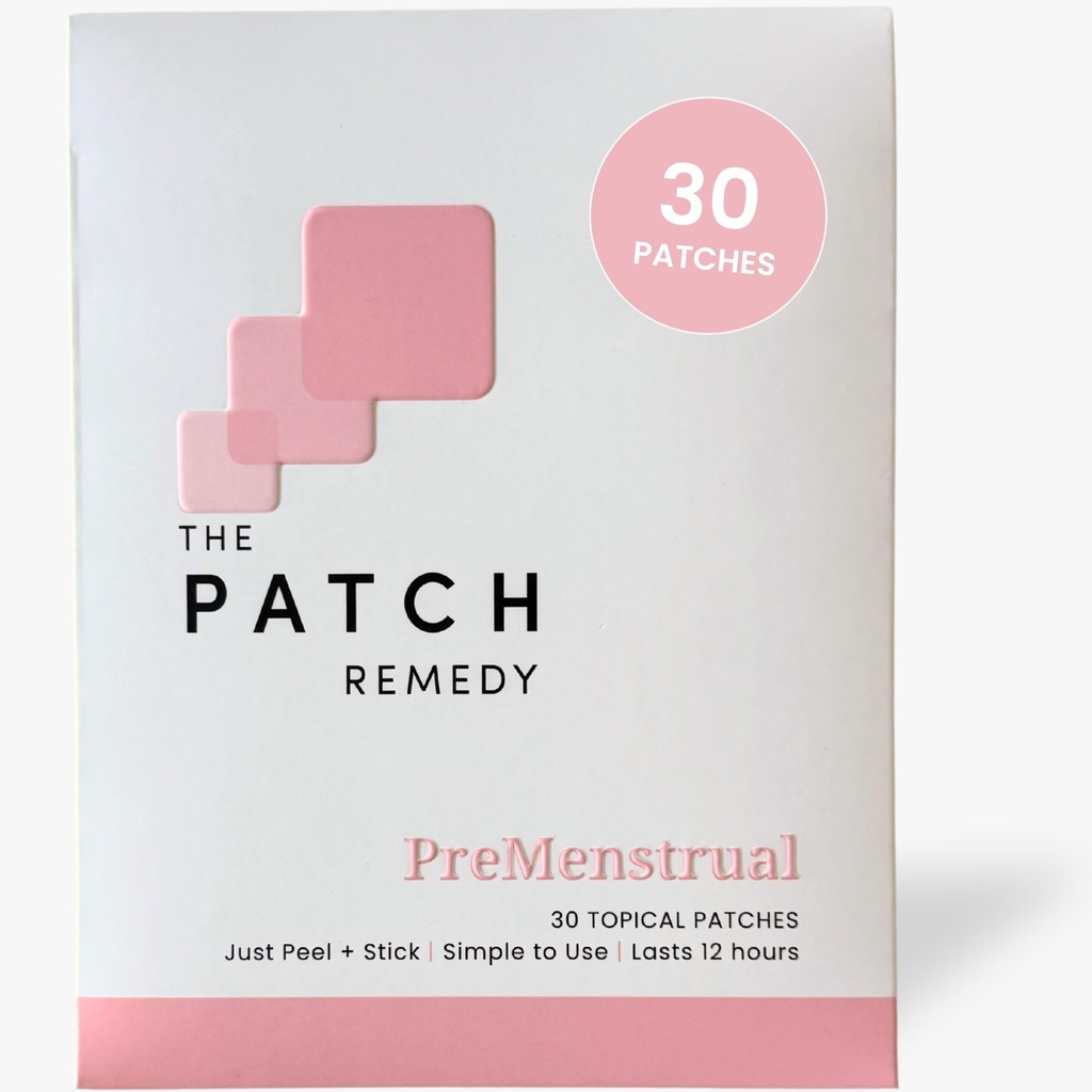 O Patch Remedy pré-menstrual Patch, Chasteberry, Magnésio, Evening Primrose, Dong Quai, B6 & Vitamina E, 30 Patches