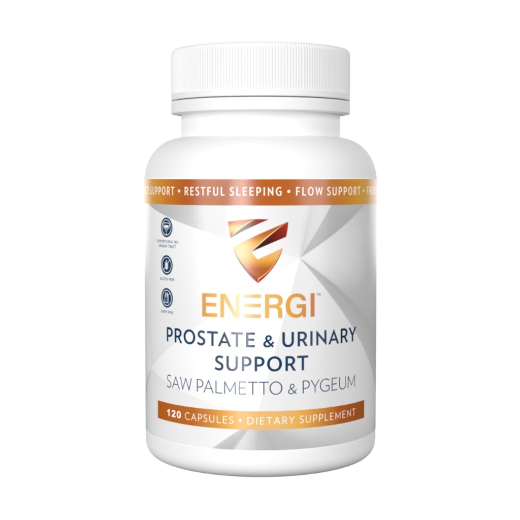 ENERGI Suplemento de suporte de próstata com serra Palmetto para homens e mulheres, 200mg Serra Palmetto, 100mg Suplemento Pigeum, Semente de abóbora, Suplementos de saúde de próstata, 120 Cápsulas