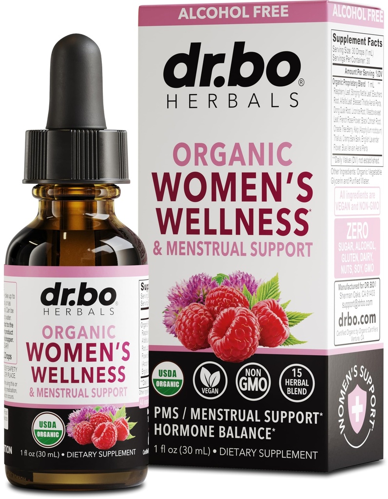 Equilíbrio Hormônio para Mulheres & PMS Alívio - Bem-Estar das Mulheres Hormonal Orgânico Suplementos de Balança Liquid Drops & Menstrual Cram Apoio Período - Folha de Framboesa, Chasteberry, Black Cohosh Suplemento 1 Oz