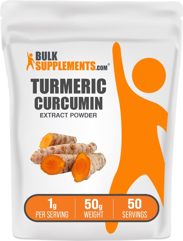 BulkSupplements.com Extrato de Açafrão em pó - de raiz de açafrão, suplementos de curcumina, curcumina em pó de açafrão - sem glúten, 1g por serviço, 50g (1,8 onças) (Pacote de 1)