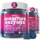 Enzimas Digestivas para Mulheres & Homens Gummies w/ Probióticos, Papaya, Bromelain, Ginger - Bloating alívio & Gut saúde Chewable Suplemento Digest proteínas Dairy carboidratos gorduras vegetais, Açúcar Vegan livre, 120Cts