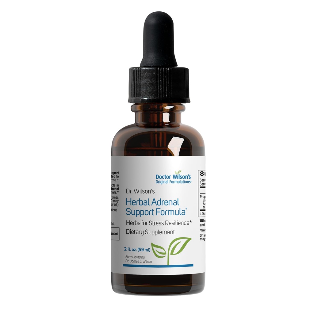 Dr. Wilson's Herbal Adrenal Support Fórmula adaptogenic Herbs para uso diário, sono e suporte energético 2 Ounces