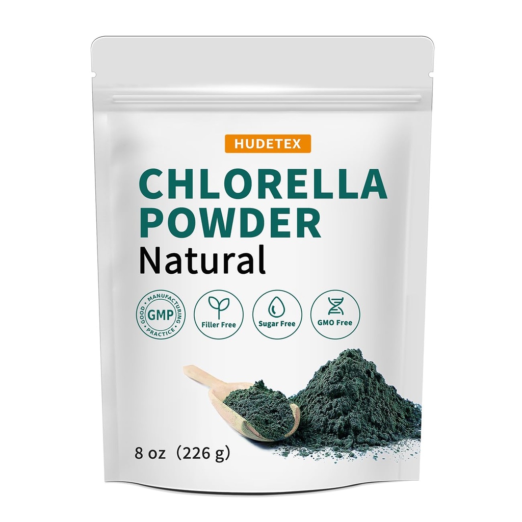 chlorela em pó natural-chlorophyll pó, Suporta sistema imunológico e função hepática, Manter a juventude, Vegan, Rico em Vegan Protein and Vitaminas, 8 oz.