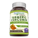 Puro Naturals Curcumina Turmérica com Bioperine 2250 mg Por Suplemento de Servimento Cápsulas Veggies Não-GMO Sem Glúten □ Made in USA (1 Pack, 180 Count)