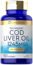 Carlyle Norueguês Bacalhau Óleo de fígado com EPA e DHA 1245mg .. 150 Softgels .. Cápsulas líquidas .