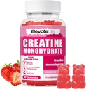 ElevaçãoVida Creatina Gummies mono-hidratados 5000mg para homens e mulheres, Mastigações Creatina Mono-hidratada para força muscular, Muscle Builder, Energia Boost, Suplemento pré-workout (90 Conde)-Strawberries