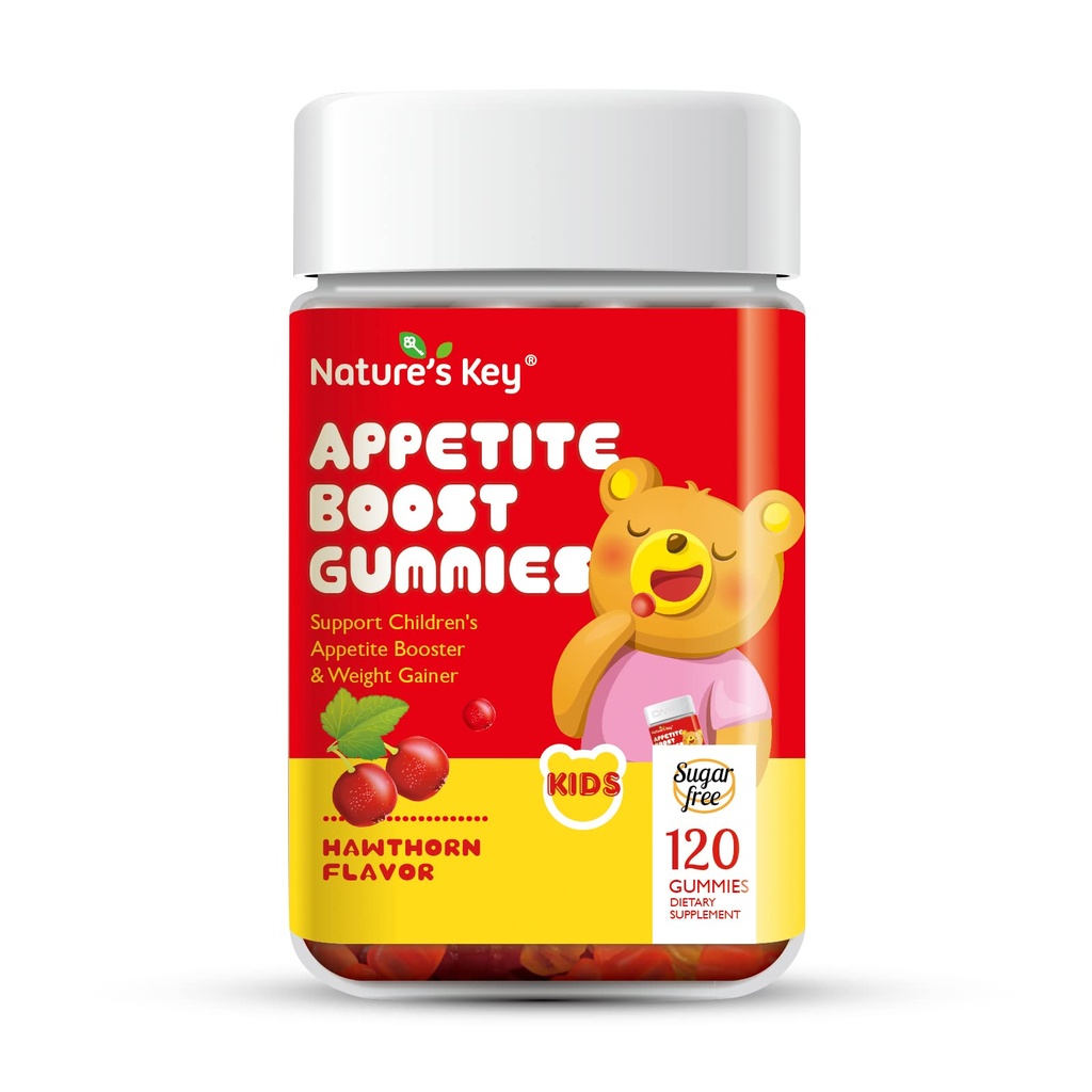 Pastilhas de reforço de apetite da natureza - para as crianças comerem mais, suporte apetite estimulante e ganho de peso - Hawthorn Flavor (120 contagem, pacote de 1)
