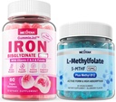 L-MetilFolato 15mg + Bisglicinato de ferro 26mg chicletes cheios