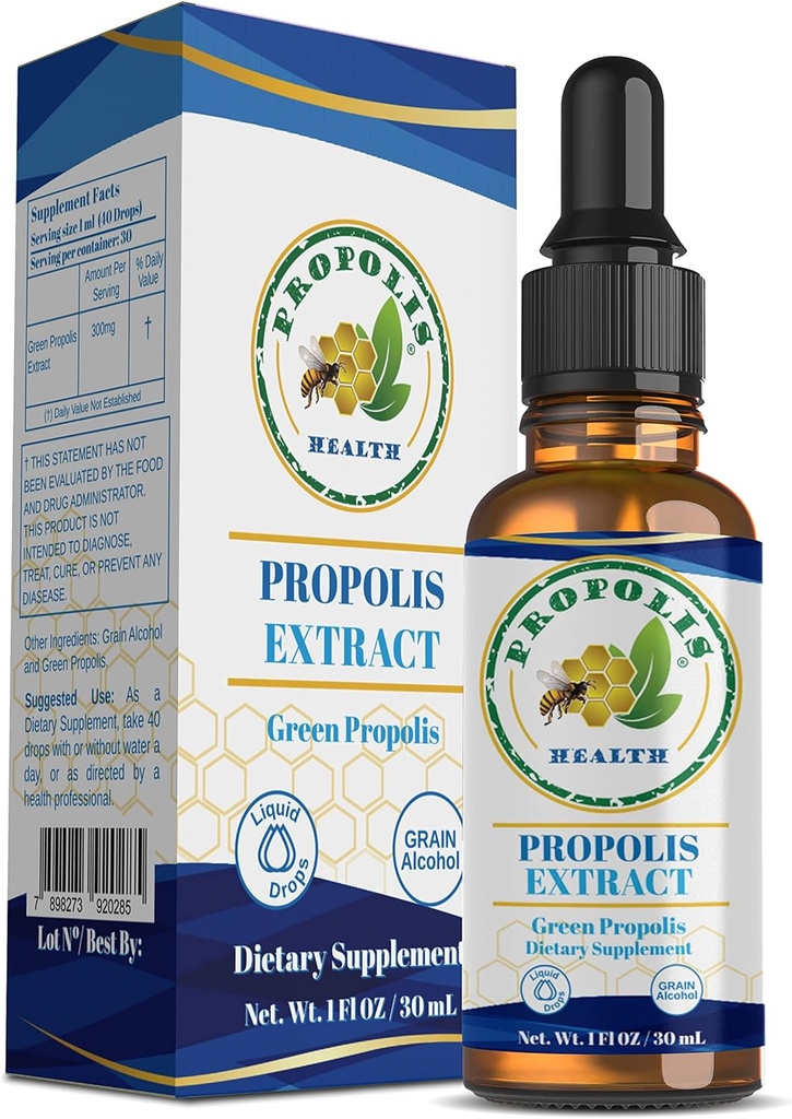 Saúde da Própolis - Extrato de Própolis - Propolis Brasileiro - 30 Dias de Abastecimento - Suplemento Líquido de Própolis - Drops de Própolis