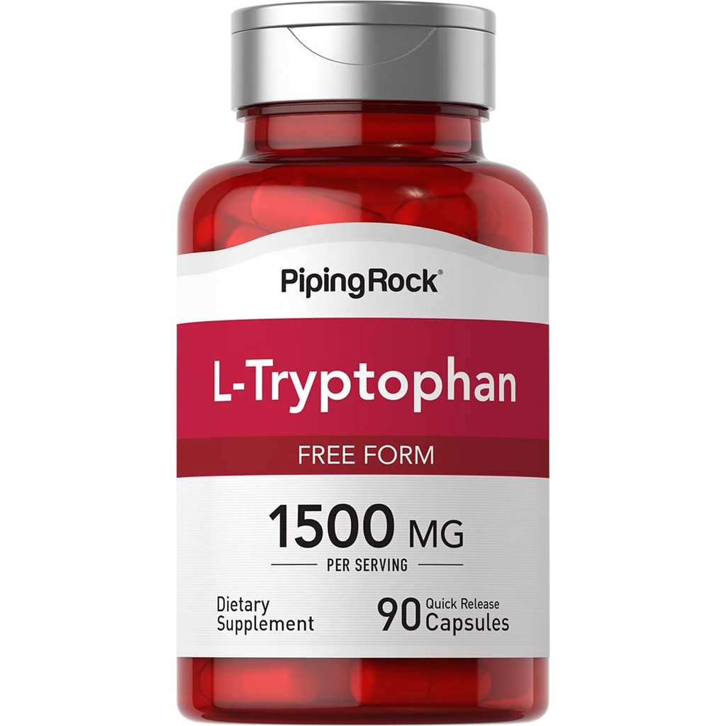 Piping Rock L-Tryptophan 1500 mg □ 90 Cápsulas □ Formulário grátis □ Não-GMO, Suplemento sem glúten