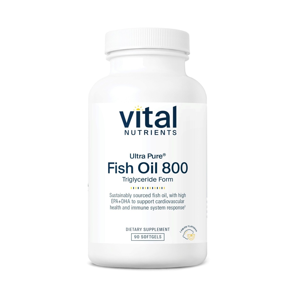 Nutrientes Vital Ultra Pure® Fish Oil 800 Triglicéride Forma Coração, Cérebro e Saúde Imunitária* . . Sustentável Fonte Alto EPA & DHA Ómega-3 Ácido Gordo .