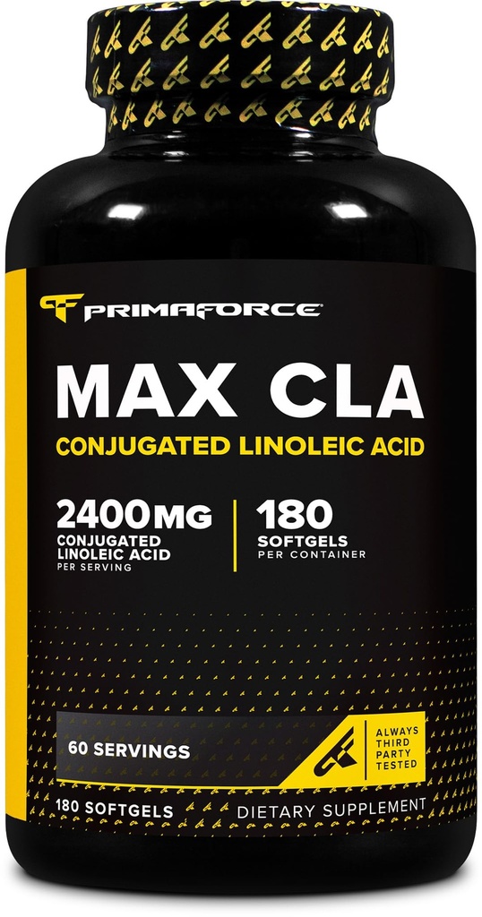 Primaforce CLA 2400 mg por serviço (180 softgels) - Max CLA - para homens e mulheres, sem estimulação, sem OGM e sem glúten