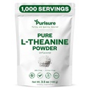 Pursure L-Theanina pó, 100 g, Puro L Theanina pó que promove relaxamento e foco, Suplemento para função cognitiva, Sem enchimentos, Não-GMO, 1000 Servings