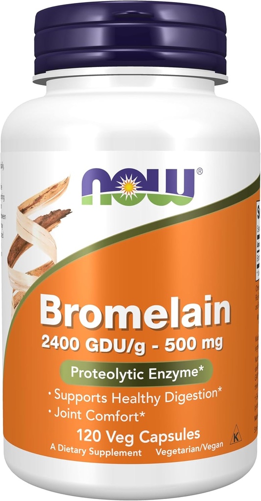 NOW Bromelain 500 mg,120 Veg Cápsulas