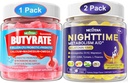 Pacote: Gummies Butirate com Probiótico + Prebiótico + Postbiótico & Melatonina 10mg 20mg Tempo noturno Metabolismo Dormir Gummies