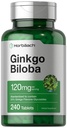 Horbäach Ginkgo Biloba Supplement (Suplemento de 120mg) 240 Comprimidos (Extrato de ervas padronizado) Flavone Glycosides (Vegetarian, Non-GMO e Gluten Free)