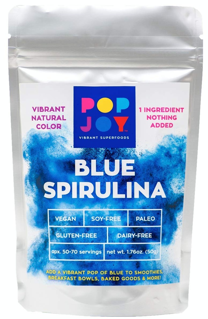 Pó 100% azul de SPIRULINA por POPJOY - SUPERFOODS vibrantes