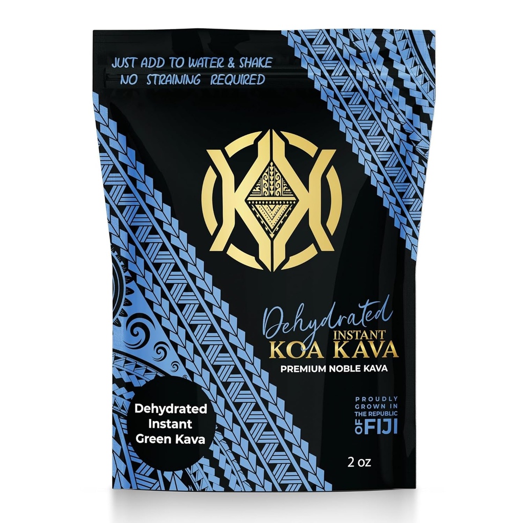 Koa Kava Desidratado Instant Kava - 100% Desidratado Instant Green Fijian Kava Root Powder, 2 oz(56g)