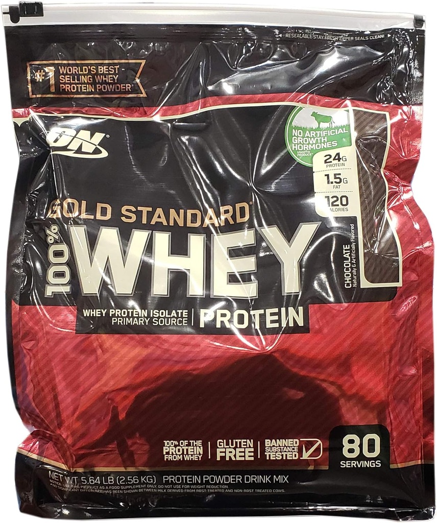 Nutrição óptima 100 % Whey Chocolate Gold Standrad, 5.64 Libra
