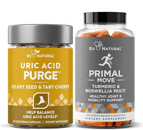 Purga de Ácido Urico e Pacote de Movimento Primal - Suporte de Saúde Conjunto Avançado para Mobilidade Ativa, Flexibilidade e Conforto