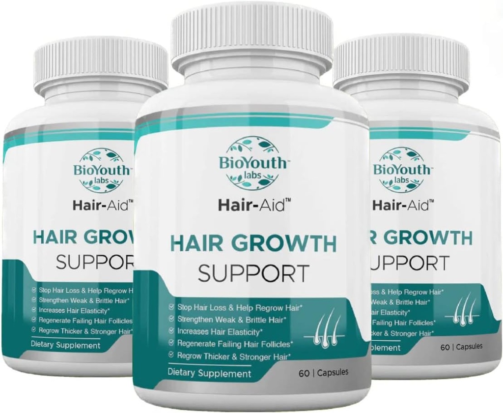 Labs crescimento do cabelo Suplemento Vitaminas para o crescimento do cabelo mais grosso, 180 Cápsulas - Mistura nutritiva de vitamina E, framboesa cetona, ferro & serra Palmetto para minimizar a perda de cabelo para ambas as mulheres e homens.