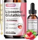 Gotas Líquidas de Glutationa Lipossômica, Suplemento Líquido de Glutationa, Forma ativa L- Glutationa, com Vitamina C, Detox de Fígado, Antioxidante para Antienvelhecimento, Imunes e Limpeza, Morango Flavor, 2 FL.OZ