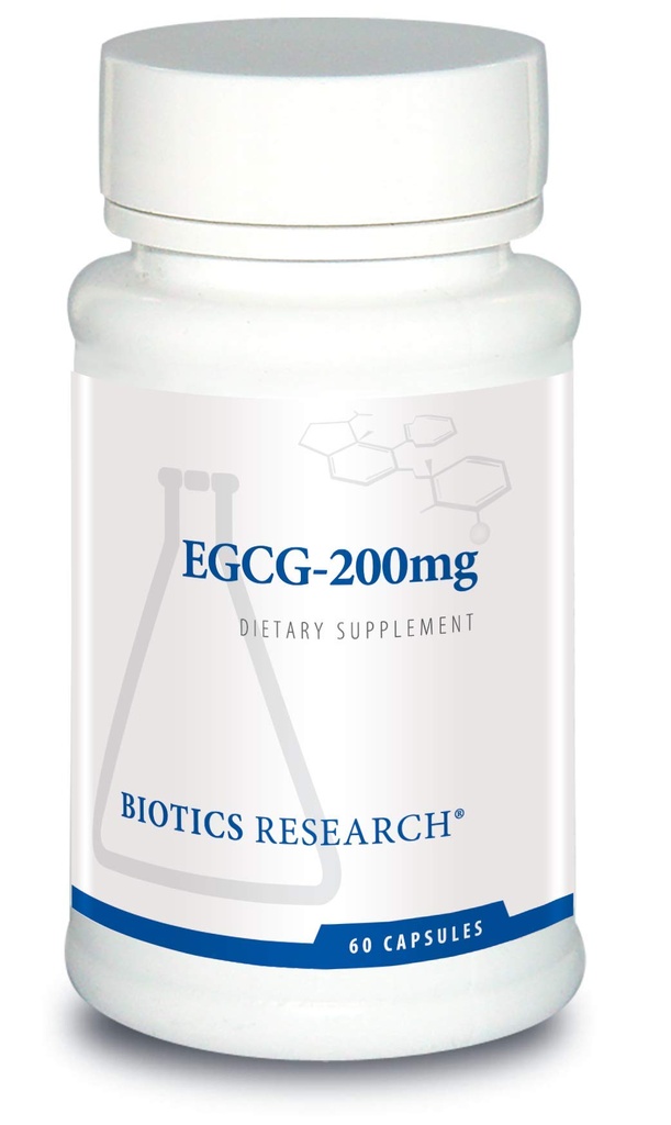 Biotics Research EGCG 200 mg Green Tea Extract, Camellia sinensis, 50% EGCG, Polifenóis, Suporte Cardiovascular, Neuroproteção, Função Imune Saudável, Manter Metabolismo Saudável, 60 Cápsulas