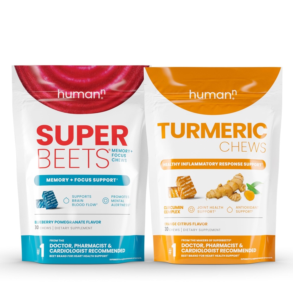 Memória humana SuperBeets + Foco e mastigação de açafrão