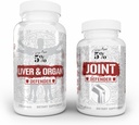 5% Nutrição 2-Stack Fígado e Defensor de Órgãos com NAC + Defensoria Conjunta Fígado, Rim, & Apoio Cardíaco + Colágeno, Glucosamina, Condroitina, HSH, Ácido Hialurónico, Curcumina Acúrmica w/Bioperina