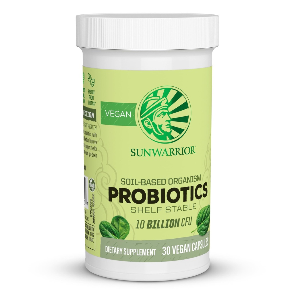 Sunwarrior Probióticos Solo-based Vegan Cápsulas para Digestion Soy Free Gluten Free Dairy 30 CT