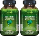 Irwin Naturals Milk Thistle Fígado Detox - 60 Gêmeos Líquidos Macio, Pacote de 2 - Suporta Saúde do Fígado com Dandelion, Alcachofra, Alcaçuz & Verde Raiz de beterraba - 60 Total Servings