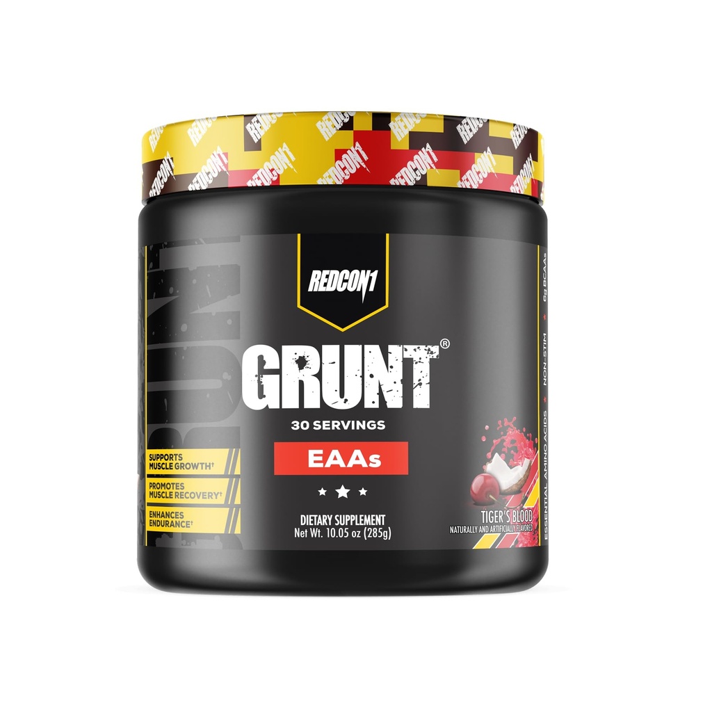 REDCON1 Grunt EAAs, Sangue de Tigre - Livre de Açúcar, Keto amigável Aminoácidos Essenciais Pó - Pós de treino Pó contendo 9 Aminoácidos para ajudar a treinar, recuperar, repetir (30 Servings)