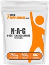 BulkSuplementos.com N-Acetil Glucosamina Pó - NAG Pó, Glucosamina 750mg, Suplemento Nutricional - Gluten Free, 750mg de por serviço, 500g (1.1 lbs) (Pacote de 1)