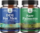Pacote de suplemento DIM avançado para homens - Bloqueador de estrogênio e extra força serra Palmetto Extract - para a saúde do cabelo e do homem e suporte urinário