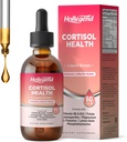 Suplementos de cortisol para mulheres, gotas líquidas de bem-estar de cortisol, 16 em 1 Redutor de detox de cortisol w. Ashwagandha, Magnésio, L-Teanina, Folato para Relaxamento e equilíbrio hormonal, Morangueiro