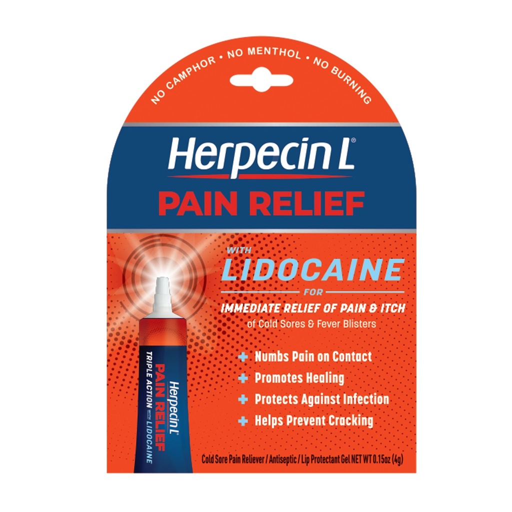 Herpecin-L Tratamento de alívio da dor para feridas frias e bolhas de febre, com lidocaína, dormência Dor e comichão, protege contra a infecção, 0,15 oz